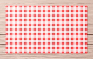 背景素材_木のテーブルと布_赤