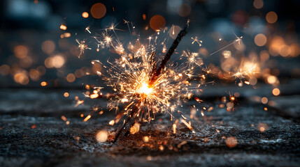 happy new year, new year's eve, new years eve, celebration holiday winter party event celebration greeting card - year 2026 and sparklers on table