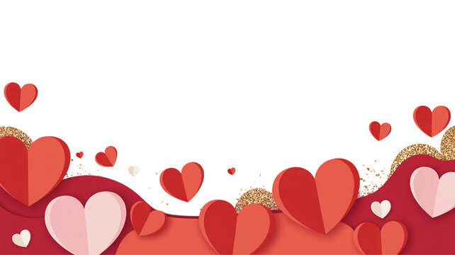 A romantic valentine's day greeting card, Valentine's day hearts background. frame of red hearts