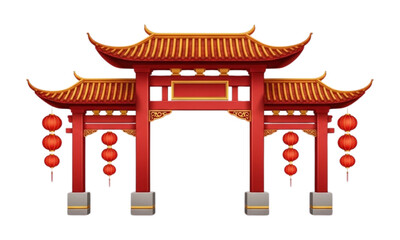 chinese pavilion in the park