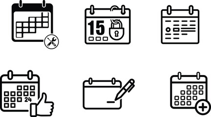 Calendar icons for organization and scheduling tools