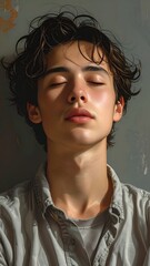 a man who thinks with his eyes closed