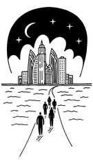 Futuristic Cityscape at Night