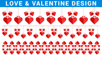 Seamless Red Heart Pattern Background for Love and Valentine Design