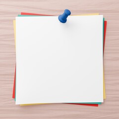 3D背景素材_画鋲とメモ_カラフル