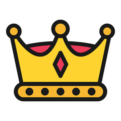 crown filled outline icon vector