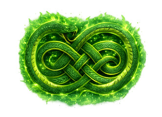 Emerald dragon with Celtic knotwork