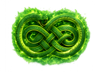 Emerald dragon with Celtic knotwork