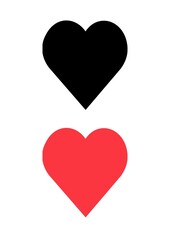 Two Interchanging Hearts: Black And Red Symbolize Love, Contrast, And Connection In Minimal Design