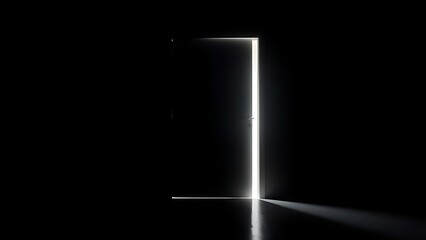 containment. A sliver of bright light emerging from under a closed dark door. wellbeing guides, coaching materials, designed for mental health education and mindfulness programs.