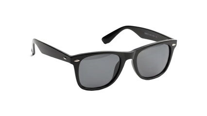 Fototapeta premium Retro style black sunglasses with silver accents on the frame provided as a high-resolution PNG with alpha channel for creative marketing projects