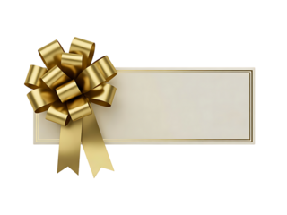 Golden Ribbon Gift Tag with Bow