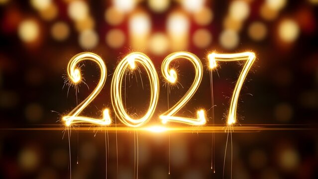 Glowing gold 2027 new year s celebration background