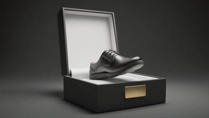 shoe box opening revealing premium leather boot footwear inside