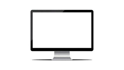 Modern computer monitor with blank screen in sleek design on white background for tech advertising