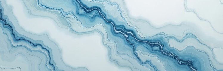 Fototapeta premium Blue and white abstract wavy lines form a marble like pattern. Swirling patterns create a natural fluid appearance. Modern art design concept for backgrounds.