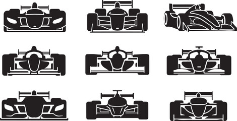 Set of black and white furniture icons