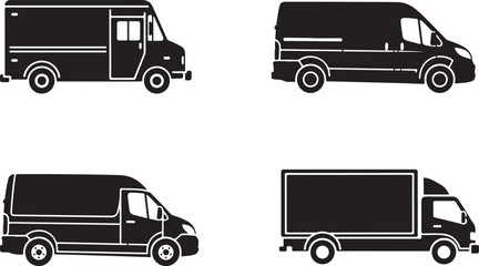 Set of truck and transport vector icons