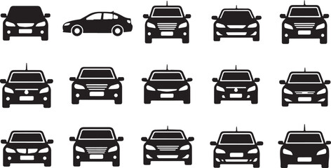 Set of transportation and car icons vector illustration