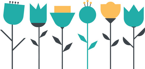 Vector illustration of spring flowers with abstract background and floral elements