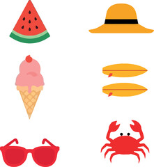 Ice cream icon set for holiday celebration