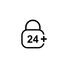 age limit sign icon, vector illustration of age limit content.