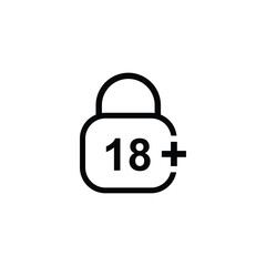 age limit sign icon, vector illustration of age limit content.