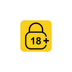 age limit sign icon, vector illustration of age limit content.