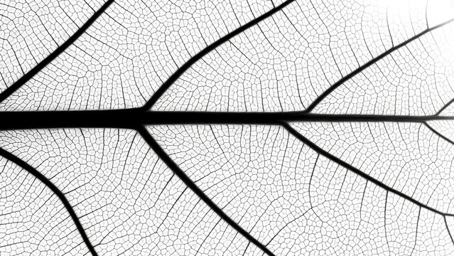 Close-up Abstract Macro of a Skeletonized Leaf Vein Structure on a White Background
