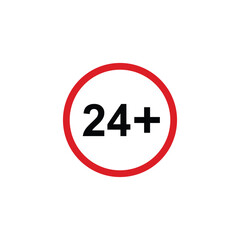age limit sign icon, vector illustration of age limit content.