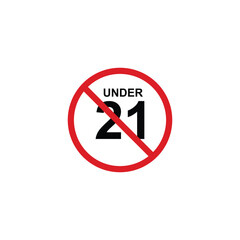 age limit sign icon, vector illustration of age limit content.