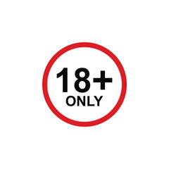 age limit sign icon, vector illustration of age limit content.