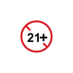 age limit sign icon, vector illustration of age limit content.