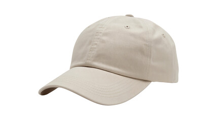 Beige Baseball Cap in Simple Design with Soft Lighting on White Background for Branding