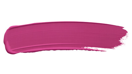 Pink Lipstick Smear Vibrant Bold Color Brush Stroke on White Background for Beauty Product