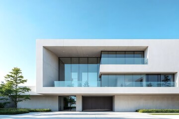Fototapeta premium Modern Minimalist Building Architecture with Clean Geometric Design
