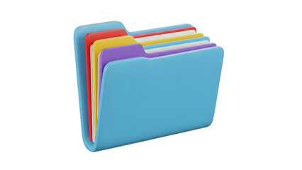 Colorful  3d file organizer with labeled folders for office use 📁 file folder emoji