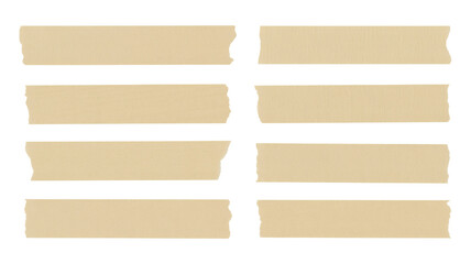 Torn Paper Strips in Beige Color on White Background in Simple Flat Design for Graphic Design
