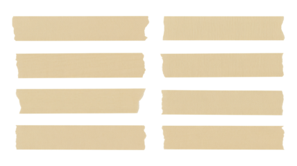 Torn Paper Strips in Beige Color on White Background in Simple Flat Design for Graphic Design