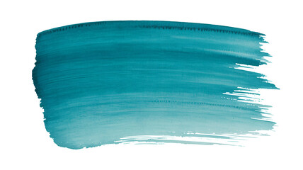 Teal Brush Stroke in Abstract Expressionist Style with Vibrant Color and Textured Finish for Artistic Background