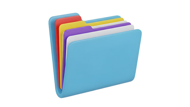 Colorful  3d file organizer with labeled folders for office supplies 📁 file folder emoji