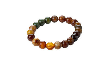 Obraz premium Bracelet of earthy tones, made of rounded, semi-translucent beads