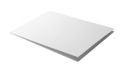 Minimalist white surface isolated on transparent background