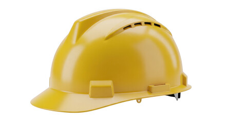Fototapeta premium Yellow hard hat safety equipment isolated on transparent background