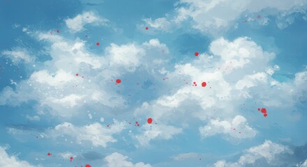 Artistic sky with scattered red dots