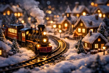 Magical Christmas Toy Train 3D Scene