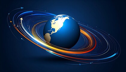 Global Network Connectivity and Data Flow Around Earth.