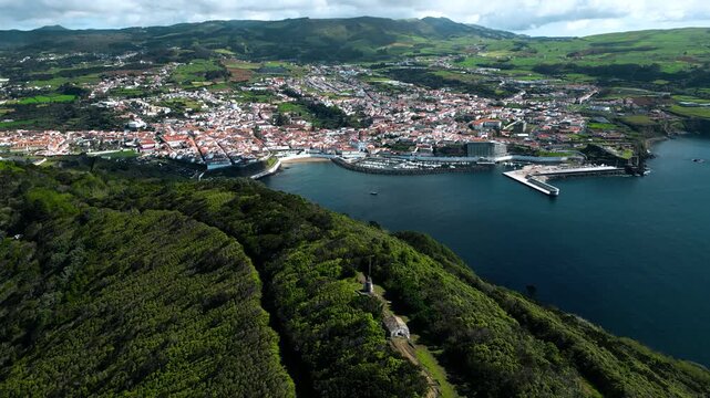 Aerial of Angra do Hero&iacute;smo, Terceira, Azores