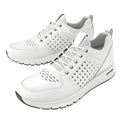 White Running Shoes: Modern Athletic Footwear for Active Lifestyle on transparent background