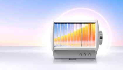 Modern Digital Device Displaying Colorful Data Graph.